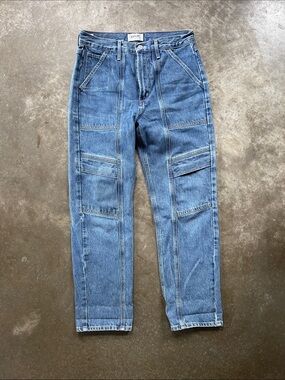 Agolde Blue Panelled Workwear Jeans